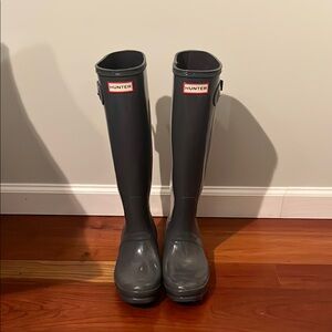 Hunter Tall Gray Rain Boots